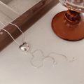 wholesale S925 Sterling Silver Drawstring Heart Long Pendant Sweater Chain, Korean Dongdaemun High-Fashion New Edition Versatile Necklace-0-2