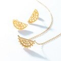 wholesale S925 Gold-Plated Japanese New Retro Lace Geometric Champagne Pendant Necklace Collarbone Chain Wholesale-0-4