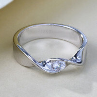 wholesale S925 Sterling Silver Edition 3mm Zircon "Love of a Lifetime" Women's Ring, High-End Minimalist Ring for Women, Xiaohongshu Live-R1371>8