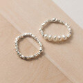 wholesale S925 Sterling Silver Pearl Series Crushed Light Bead Ring, Ins Fashionable and Unique Niche Design Hand Accessory R01062-0-1