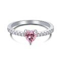 wholesale S925 Silver New Style Heart-shaped Ring with Row of Diamonds, Minimalist European and American Popular Ins Design Zircon Ring-0-0