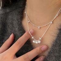 wholesale S925 Sterling Silver, Classic Korean Style, Brushed Cat's Eye Bead Necklace, New Round Bead Collarbone Chain, Fashionable and Lightly Luxurious-Sterling Silver-Spherical