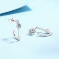 wholesale S925 Sterling Silver Women's Minimalist Lines Moissanite Stud Earrings, Subtle and Versatile Style, Gift for Girlfriend-0-0