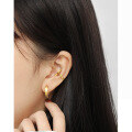 wholesale S925 silver Korean version INS irregular concave-convex gold and silver foil texture women's earrings-0-3