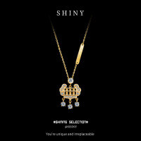 S925 Silver Ethnic Retro Longevity Lock Pendant Necklace-S925 sterling silver with 10-point moissanite