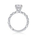 wholesale S925 Sterling Silver Moissanite Square Design Ring, Minimalist Four-Prong Luxury Fashion Ring for Women, Non-Tarnish-0-4