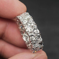 wholesale S925 Silver New 3*3 Heart-Shaped Row Ring in Pigeon Blood Red for Women,Ins Style-R459 Red Diamond No. 6