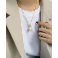 wholesale S925 Sterling Silver 341 Korean Version Baroque Freshwater Pearl Necklace for Women, Ins New Style, Elegant Silver Chain Accessory-0-2