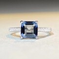 wholesale S925 Sterling Silver Natural Blue Crystal Square Ring for Cross-Border TikTok Live Wholesale-0-3