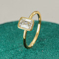 S925 Silver Plated 18K Gold Moissanite Ring for Women-0-1