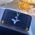 wholesale Sterling Silver Mermaid S999 Maker Cross Pendant Necklace with Diamond Inlay, Unique and Fashionable, Classic and Versatile-0-2