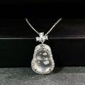 wholesale Silver-plated temple tourist attraction popular gourd necklace pendant women's collarbone chain high-ice jadeite jade factory direct-0-0