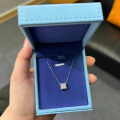 wholesale Metal: 925 Silver 8*8mm Princess Cut White Diamond Personalized Style Necklace Pendant for Cross-Border E-commerce-0-1