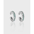 wholesale S925 Sterling Silver Korean Version Ins Minimalist Design Versatile C-Shaped Drip Glaze Texture Ear Clip for Non-Pierced Ears-0-0
