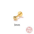 wholesale S925 Sterling Silver Creative Ball Stud Earrings, Korean Style Flat Head Threaded Soft Helix Piercing-0-5