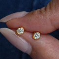 18K Gold-Plated S925 Silver Earrings with Moissanite for Women-0-2