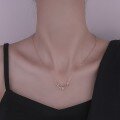 wholesale S925 Sterling Silver Maker's "Deer in Motion" Necklace, Fashion-Forward Minimalist Unique Niche Design Trendy Collarbone Chain-0-1