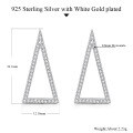 wholesale S925 Sterling Silver Cross-Border New Triangle Moissanite Earrings, Simple and Fashionable Geometric Hollow-Out Earrings for Women-0-5