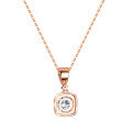 Sterling Silver 1-Carat Moissanite Women's Luxury Square Pendant Necklace-0-0