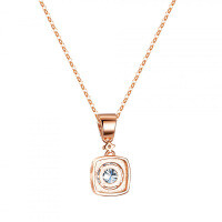 Sterling Silver 1-Carat Moissanite Women's Luxury Square Pendant Necklace-carat (zircon)  925 silver