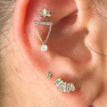 wholesale S925 Sterling Silver Zircon-studded Fringe Chain Twist Ear Cuff Cartilage Earring, Trendy And Versatile-0-2