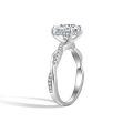 wholesale 18K White Gold Oval Four-Prong Vine Ring with 7*9mm Egg-Shaped 2-Carat Full Moissanite Stone for Women's Engagement Ring-0-1