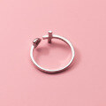 wholesale S925 Sterling Silver Polished 3D Heart Full Diamond Cross Ring Simple Korean Style Elegant Jewelry J9756-0-3