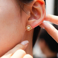 S925 Silver Moissanite Earrings, Luxurious Classic Design, Cross-Border Wholesale-1ct (set with zircon)  925 silver