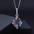 wholesale 925 Silver Fashionable Light Luxury Irregular Multicolored Crystal Pendant European and American Personalized Shaped Colored Gemstone Necklace-0-0