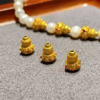 wholesale Gold-plated S925 Silver Hollow Gourd Spacer Beads for DIY Bracelet and Necklace Stringing, Positioning Beads-Red Diamond Hollow Gourd