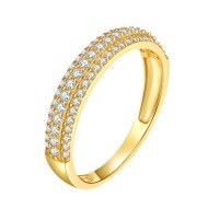 wholesale S925 Silver European and American Full Halo Ring Set with Moissanite, Minimalist Double Row Diamond Engagement Ring for Women-Zircon K White Gold US Size 9