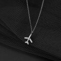 wholesale S925 silver necklace women's Korean style small fresh diamond-inlaid airplane collarbone chain personality cute neck accessory D7904-0-2