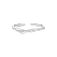 wholesale S925 Sterling Silver 069 Niche Personality Stackable Ring Ins Minimalist Style Irregular Thin Open Adjustable Ring for Women-WJ069-1 white gold opening adjustable