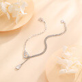 wholesale 999 Pure Silver Bursting Ice Gourd Double Blessings Bracelet for Women, Versatile High-End Ins Style Light Luxury Hand Chain-0-1