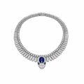 wholesale 925 Silver Gold-Plated High-Carbon Diamond Royal Blue Snake Oval Necklace, Liu Jialing's Same Style Luxury Women's Necklace-0-4