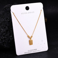 S925 Sterling Silver K Gold Pendant Necklace with Gourd and Plain Pi-S925 Sterling Silver YD2-0187BJ 925 Silver