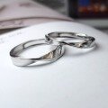 wholesale 925 Sterling Silver Mobius Ring for Women, Minimalist Japanese and Korean Style Student Couple Matching Rings for Engagement or Wedding, Engraved Adjustable Opening-0-2