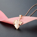 wholesale S925 Silver Japanese Korean Women's Fashion Leaf Pendant Minimalist Design Necklace Collarbone Chain Source Factory-0-1