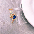 wholesale S925 sterling silver vintage lapis lazuli ring for women, fashionable and unique hollow leaf set ring-0-0