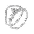 wholesale S925 Sterling Silver Set with Two Moissanite Rings, Hot Selling Wholesale for Independent Websites-0-6