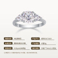 925 Silver Cross-Border New Square Cushion Moissanite Ring-0-4