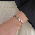wholesale S925 Sterling Silver Extra Heavy Work Vintage Chain Bracelet for Women, Summer Minimalist Versatile Personality Hand Jewelry-0-4