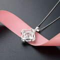 wholesale 925 Sterling Silver High-end Four-leaf Clover Necklace for Women, Luxury Elegant European and American Cross-border Inlaid Zircon Pendant Collarbone Chain-0-2