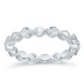 Sterling Silver 1-Carat Moissanite Engagement Ring Set with Stackable Bands-0-5