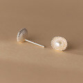 wholesale S925 Sterling Silver Pearl Series Shell Earrings Retro Style Design Women's Ear Jewelry M03150-0-3