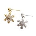 wholesale S925 Sterling Silver ET229 Korean Style Snowflake Earrings with Micro-Paved Zirconia, Light Luxury and Premium Feel-0-4