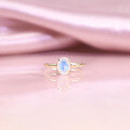 wholesale S925 Sterling Silver Small Fresh Minimalist Ring with Natural Colored Topaz 5/6 Carat Main Stone-0-5