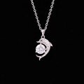 Sterling Silver New Korean Style Exquisite Cute Dolphin Moissanite Necklace-0-6