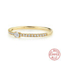 wholesale S925 Sterling Silver Single Row Diamond Inlaid Ins Women's Wedding Ring Gift European and American Light Luxury Personality Advanced Ring-0-4