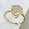 wholesale 925 Silver Plated with 18K Gold, Zhuozhifan Jewelry Bohemian Style Teardrop-shaped High-end Fashion Ring-0-2